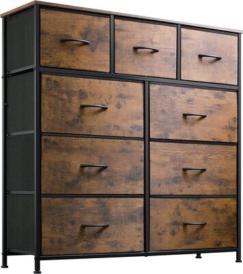 Dresser for Bedroom with 9 Drawers, Tall Chest of Drawers, Storage Tower, Organizer