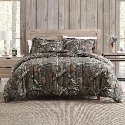 Mossy Oak Queen Size Comforter Set Bed in a Bag Camouflage Camo Sheets Bedding