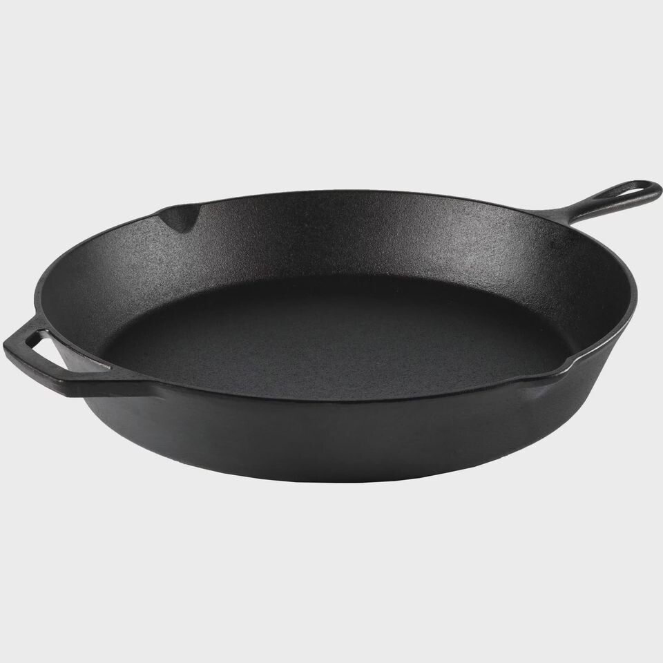 15 Inch Cast Iron Skillet Oven Frying Pan Pot Cookware Pre-seasoned Outdoor