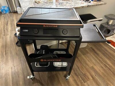 22" Electric Tabletop Griddle w/ Prep Cart Blackstone E-Series BBQ Burgers Yard
