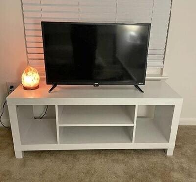 White TV Stand, Holds TVs up to 42&quot; , Open Console Stand, Modern