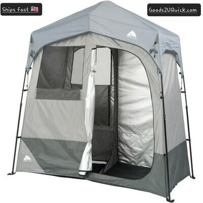 Ozark Trail 2-Room Camping Instant Shower/Utility Shelter, Outdoor Privacy Tent