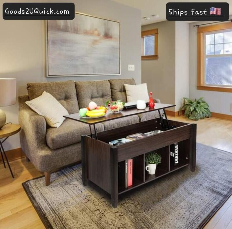 Lift Top Coffee Table w/ Storage Modern Furniture for Living Room