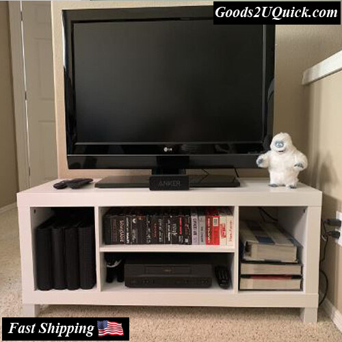 TV Stand Modern Streamlined Design Sturdy Construction Upto 42&quot; White