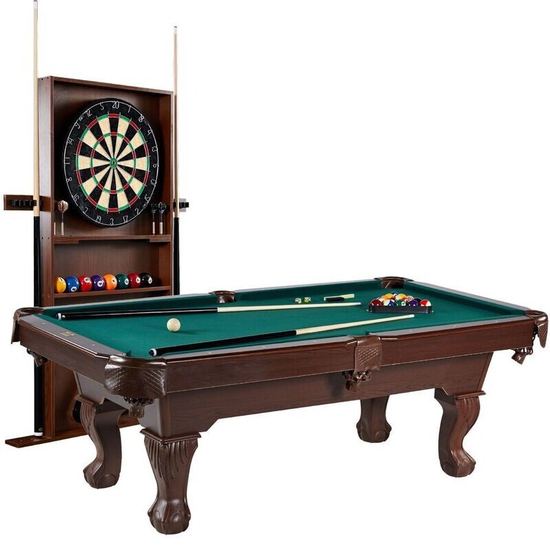 NEW Barrington Billiards Ball And Claw Leg 90&quot; Pool Table Cue Rack Dartboard