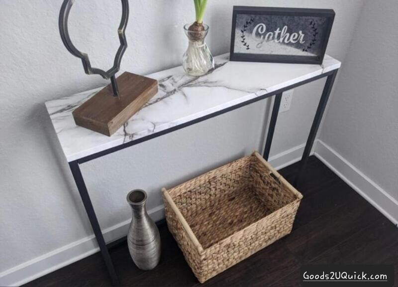 Faux Marble Console Table Hallway Entryway