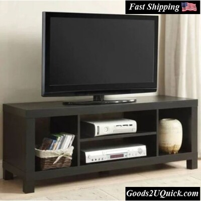 Black wood Entertainment Tv Console Stand Living Room Bedroom