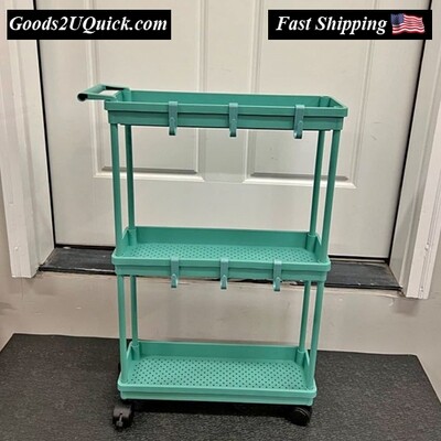 Kitchen Cart Storage 3-Tier Slim/Super Narrow Shelves with Handle