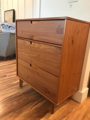 Sloane 3-Drawer Caramel Mid-Century Modern Solid Wood Dresser