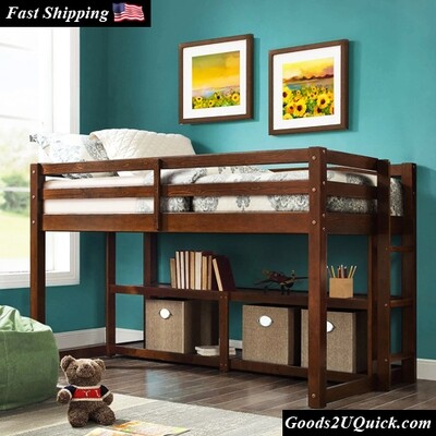 Kid&#39;s Loft Bed Greer Twin Loft Storage Bed, Multiple Finishes , Espresso