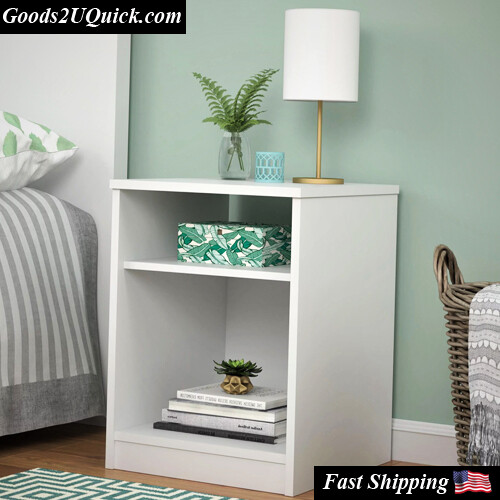 Classic Open Shelf Nightstand, White