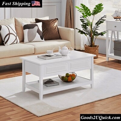 Real Solid Wooden Lift Top Coffee Table With Large Hidden Compartment