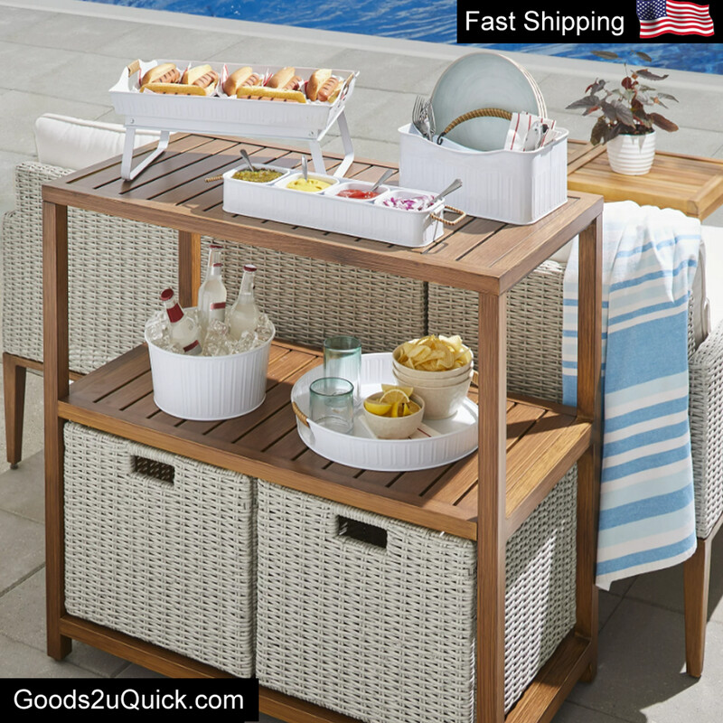 Console Table Davenport Outdoor Patio Steel Patio Furniture Durable Home Gray