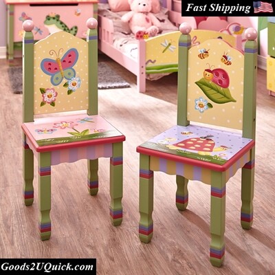 Magic Garden Thematic Kids Wooden 2 Chairs Set For Your Kids