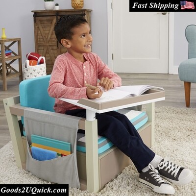 2-in-1 Fun And Study Swivel Desk, Wood Activity Desk For Children - Multicolored