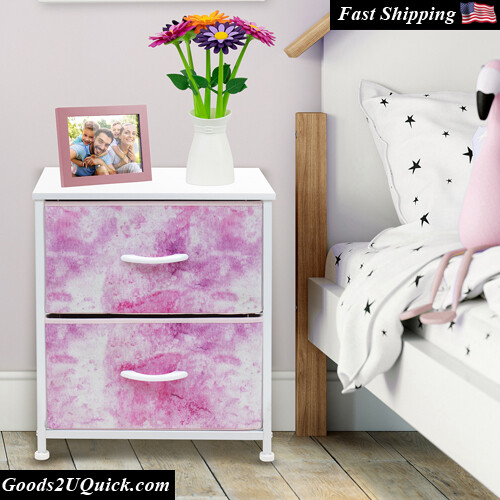 2-Drawer Nightstand - Bedside Furniture &amp; Accent End Table Chest Storage