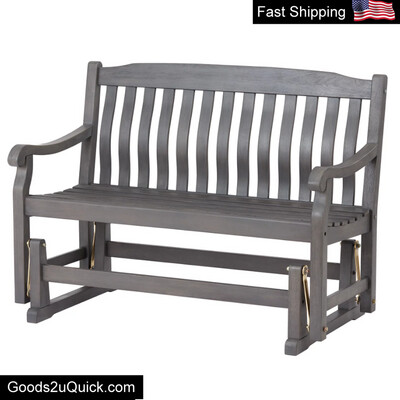 All Weather Polystyrene Outdoor Glider Bench - Harbor Gray