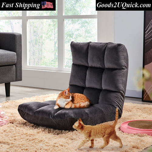 Floor Folding Sofa Chair Padded Lounge Chair Adjustable Lazy Sleeper Recliner