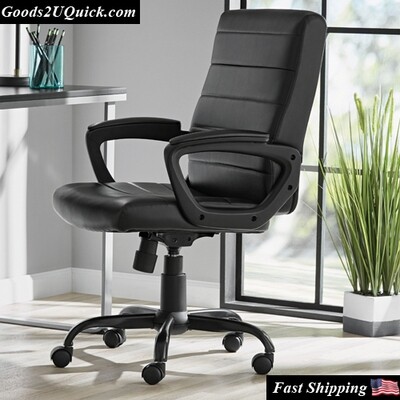 Mainstays Bonded Leather Mid-Back Manager&#39;s Office Chair, Multiple Finishes