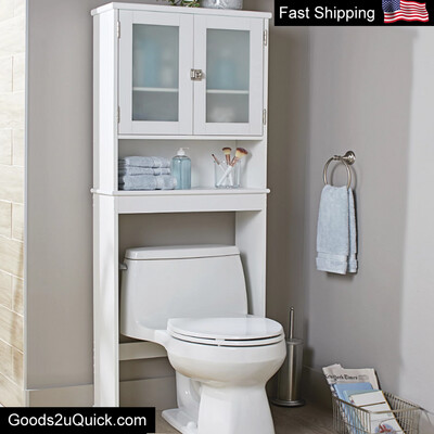 White 24.62 in. W Bathroom Space Saver 3 Tiers Over Toilet Storage Cabinet