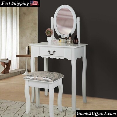 Dressing Table Vanity with Stool - Dressing Vanity Table Desk Set for Bedroom