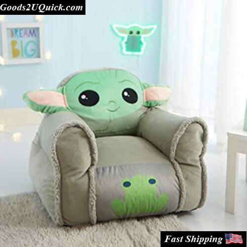 The Mandolorian Baby Yoda Figural Bean Chair, Polyester Easy Maintenance