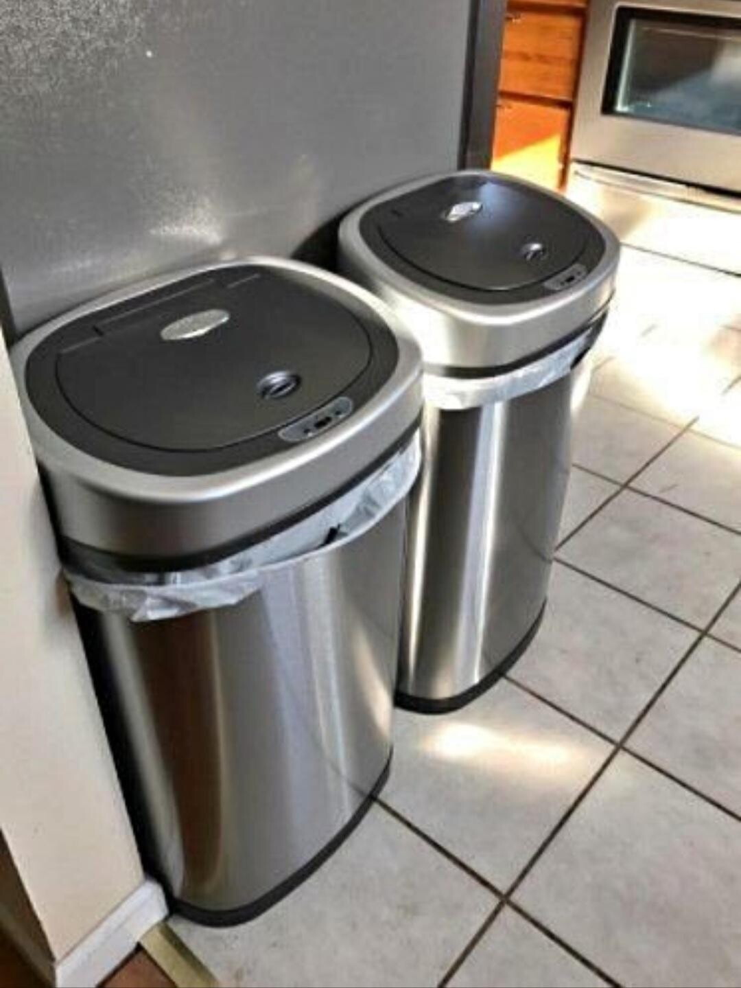 Kitchen Trash Can 13.2 Gallon Stainless Steel with Motion Sensor Hands Free Open