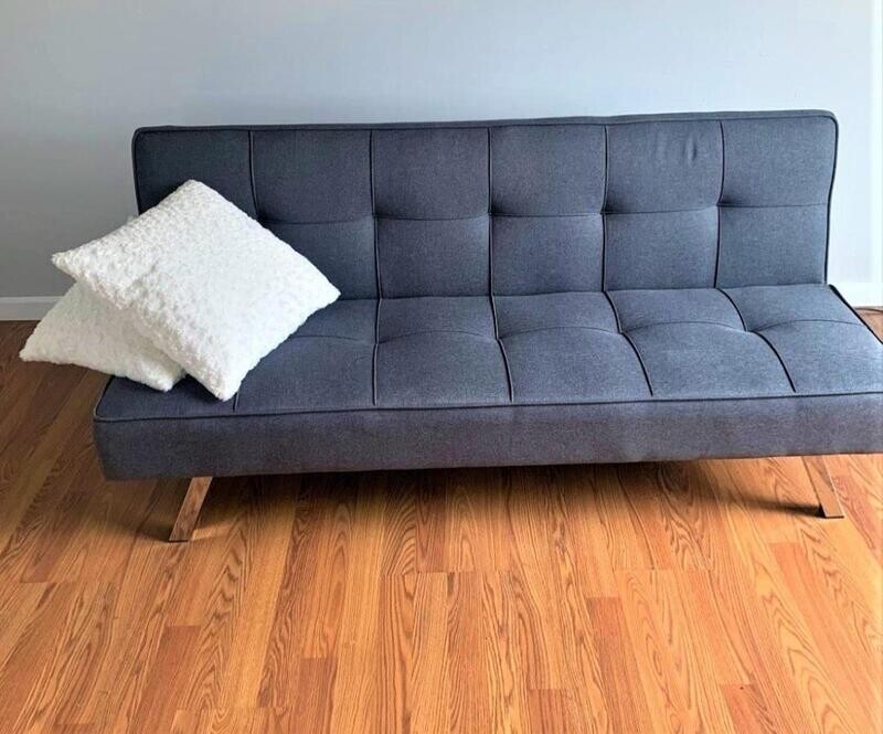 Cozy Comfy 3-IN-1 Convertible Couch Sofa Bed With Sturdy Chrome Legs, Home Office Sofa