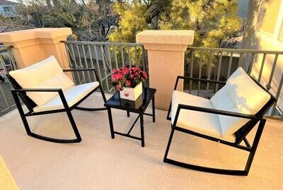 Stunning Set of 3-Piece Indoor/Outdoor Patio Set, Padded Cushion Seats, Comfy Backrest, Heavy Duty
