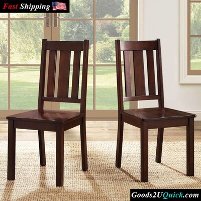 Armless Dining Room Chairs Wood Furniture Seat Home Kitchen Chair Set of 2 Best