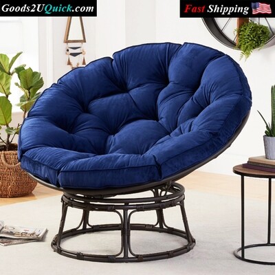Papasan Chair, Seats One Adult Comfortably Polyester Playrooms, Kids Rooms, Bedrooms And More - Blue
