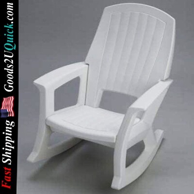 Rockaway Heavy Duty All-Weather Outdoor Rocking Chair by Plastics Polyethylene Resin - White