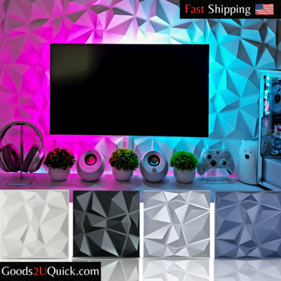 Art3d 3D Wall Panels Home Decor TV Background Board,19.7x19.7 ,12Pcs,32 SF