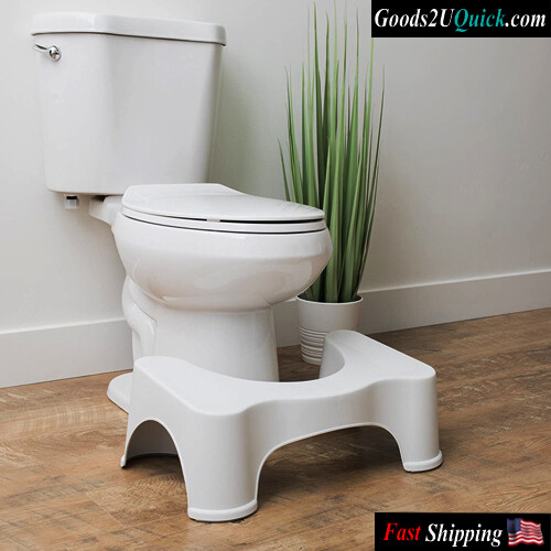 The Original Bathroom Toilet Stool, 7 Inch height Material: Plastic For Comfort Height Or Handicap - White