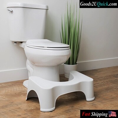 The Original Bathroom Toilet Stool, 7 Inch height Material: Plastic For Comfort Height Or Handicap - White