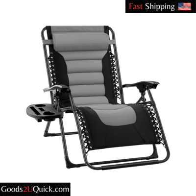 Zero Gravity Chair Folding Patio Lounge Chair Recliner Backyard Grey