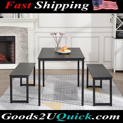 3 - Piece Dining Set Kitchen Table with 2 Benches To Give Modern Touch To Your Home