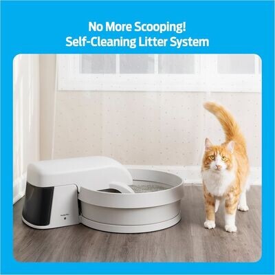 Cat Litter Box Pet No Scoop Self Cleaning House Tray Automatic Easy Tidy System