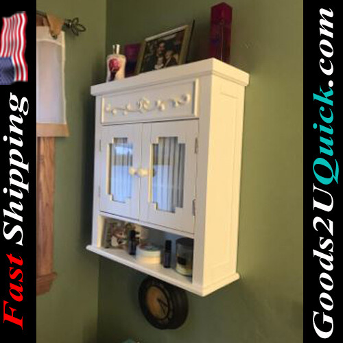 Lisbon Removable Wooden Wall Cabinet with Drapery-Lined Doors - White