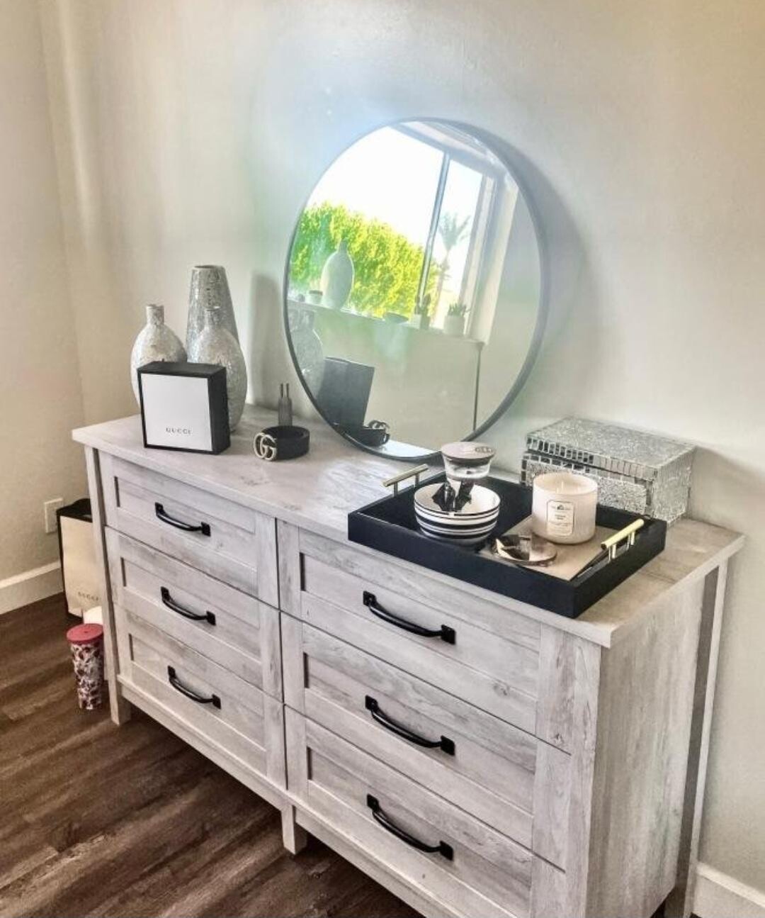 Modern Farmhouse 6-Drawer Dressers Storage Chest Entryway Bedroom Furniture Rustic White Finish New