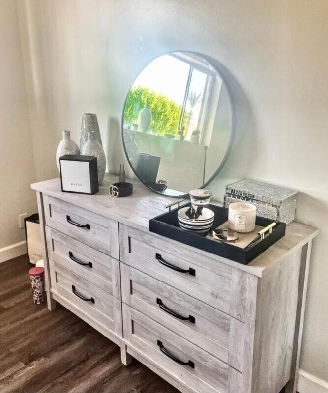 Modern Farmhouse 6-Drawer Dressers Storage Chest Entryway Bedroom Furniture Rustic White Finish New