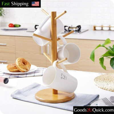 Kitchen Mug Tree Holder Coffee Cup Tea Drying Rack Stand Storage Organizer