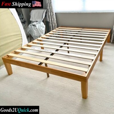 Alexia 12” Wood Platform Bed Frame With with Rustic, Timeless Charm And Excellent Mattress Support Pine, Full