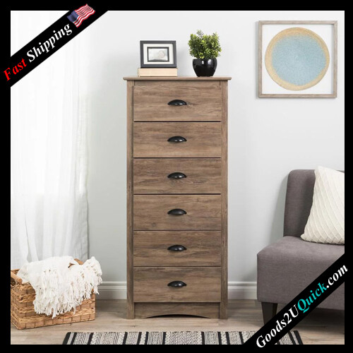 Prepac Salt Spring Coastal 6-Drawer Dresser, Drifted Gray