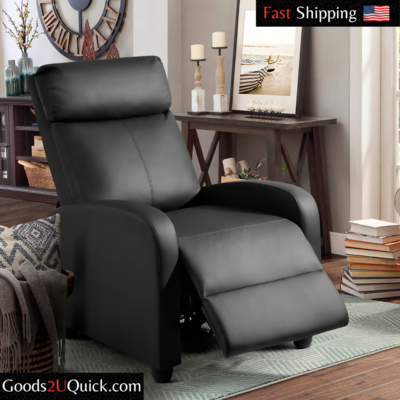 Recliner Chairs Single Modern Reclining Sofas Home Theater Seating Club Chairs, Black