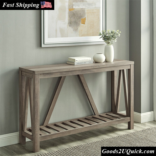 Manor Park Modern Farmhouse Entryway Table, Grey Wash