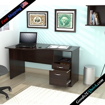 Durable ES-2203 Curved Top Desk Office Working Desk Furniture -Espresso