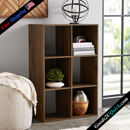 New 6-Cube Storage Organizer For Home And Office - Canyon Walnut