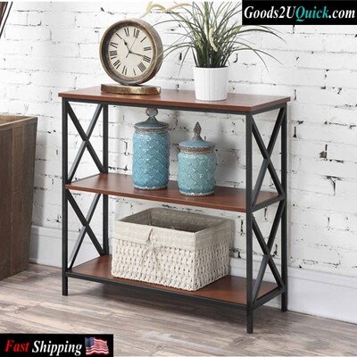 Modern Style Tucson 3 Tier Bookcase In Black And Cherry Finish R4-0151