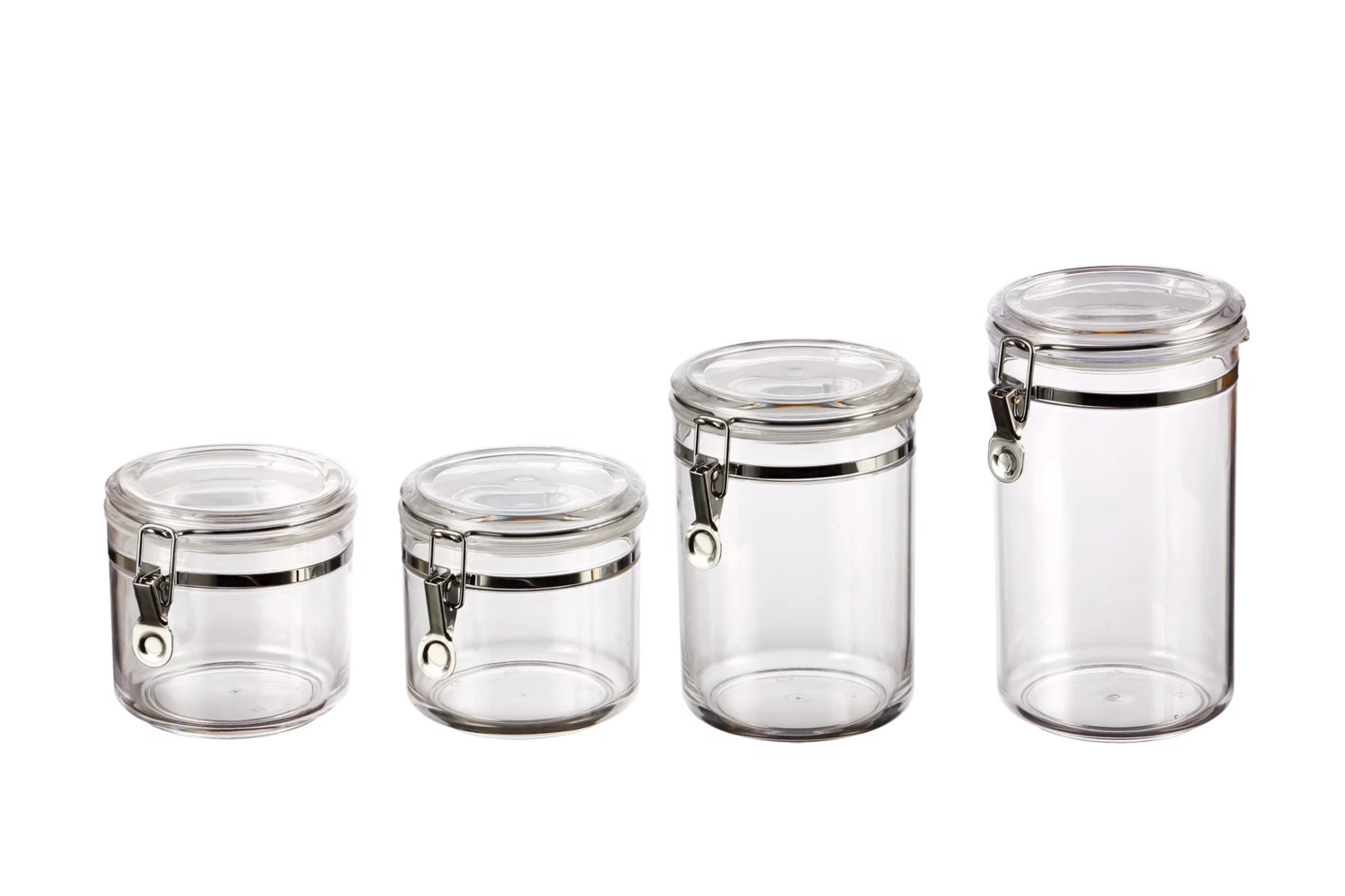 Mainstays 4-Piece 24.9-Cup Canister Set, Clear Food Storage Containers